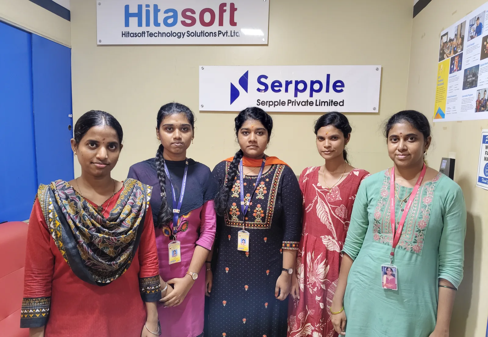 Internship batch at Hitasoft Academy Madurai during a studio session